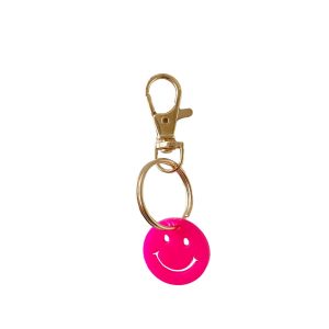 Pink smiley nøglering fra by Stær